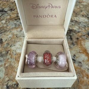 Disney Parks Pandora Murano Princess Charms